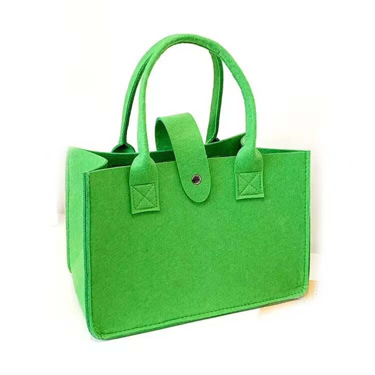 Custom Design Hot Sell Felt Cosmetic Bag Organic Eco Felt Tote Bag Shopping Travel RPET Felt Bag