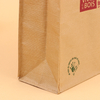 New product eco-friendly Reusable brown carrier quadrillage Heavy Duty and Strong Paper Handle Take Away Gift Bag