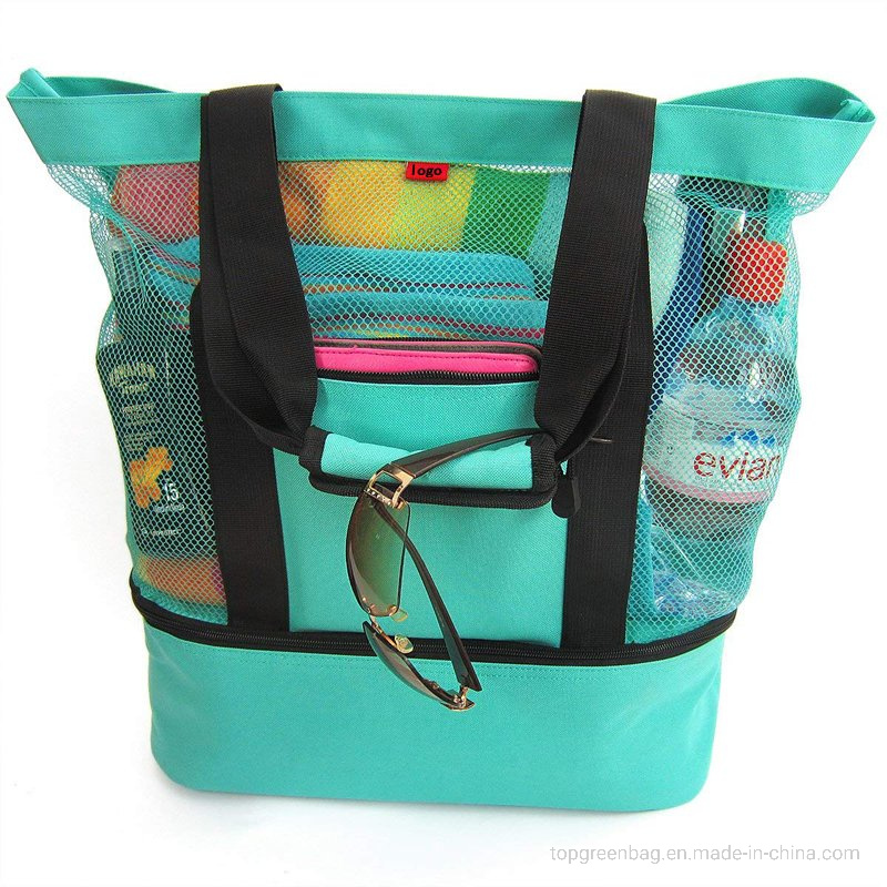 Large-Polyster-Mesh-Beach-Tote-and-Insulated-Cooler-Picnic-Bag (2)
