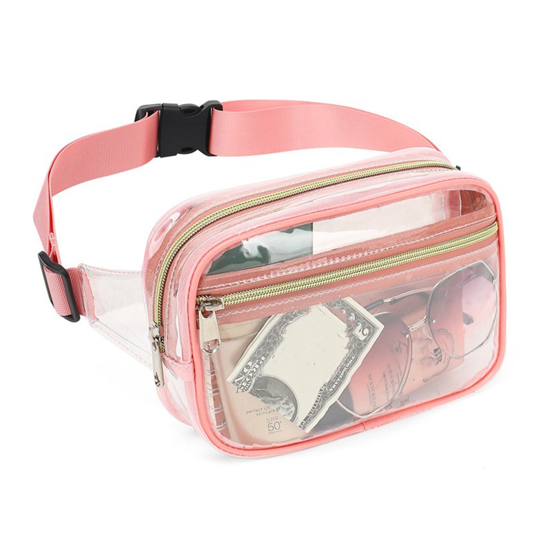 Candy White Clear Waist Jelly Bag Mirror Leather PVC Chest Fanny Pack
