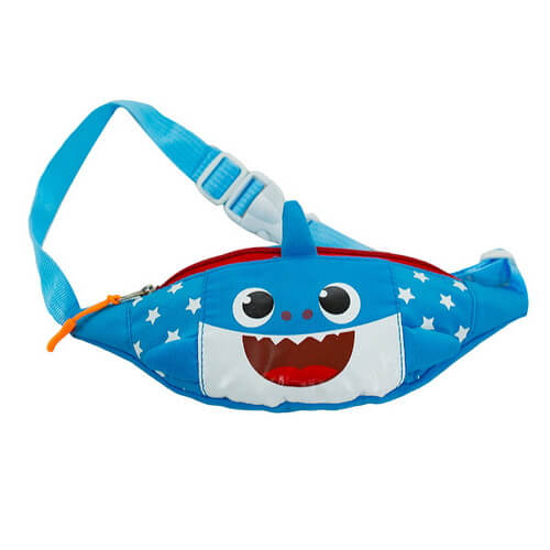New Cartoon Shape Shark Canvas Oxford Mini Fanny Pack Waist Bag for Kids Girls