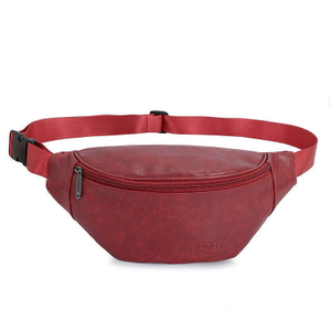 Custom Logo PU Leather Fashion Belt Fanny Pack Waist Bag Logo