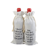 Manufacturer Heavyweight Cotton Shopping Tote Bag Double Bottles Drawstring Cotton Wine Bag