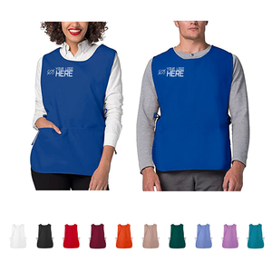 Unisex Polyester Cotton Uniforms Aprons Vest with Custom Embroidered Logo Cobbler Smock 2 Pockets Waist Strap Apron
