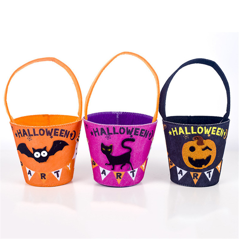 Factory-Wholesale-Halloween-Decor-Feste-Felt-Halloween-Candy-Bucket-Bag-Cartoon-Funny-Storage-Basket