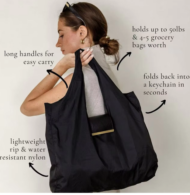 2025 Expandable Mini Bag with Key Ring Lightweight Keychain Tote Foldable Bag for Shopping Travel Daily Errands