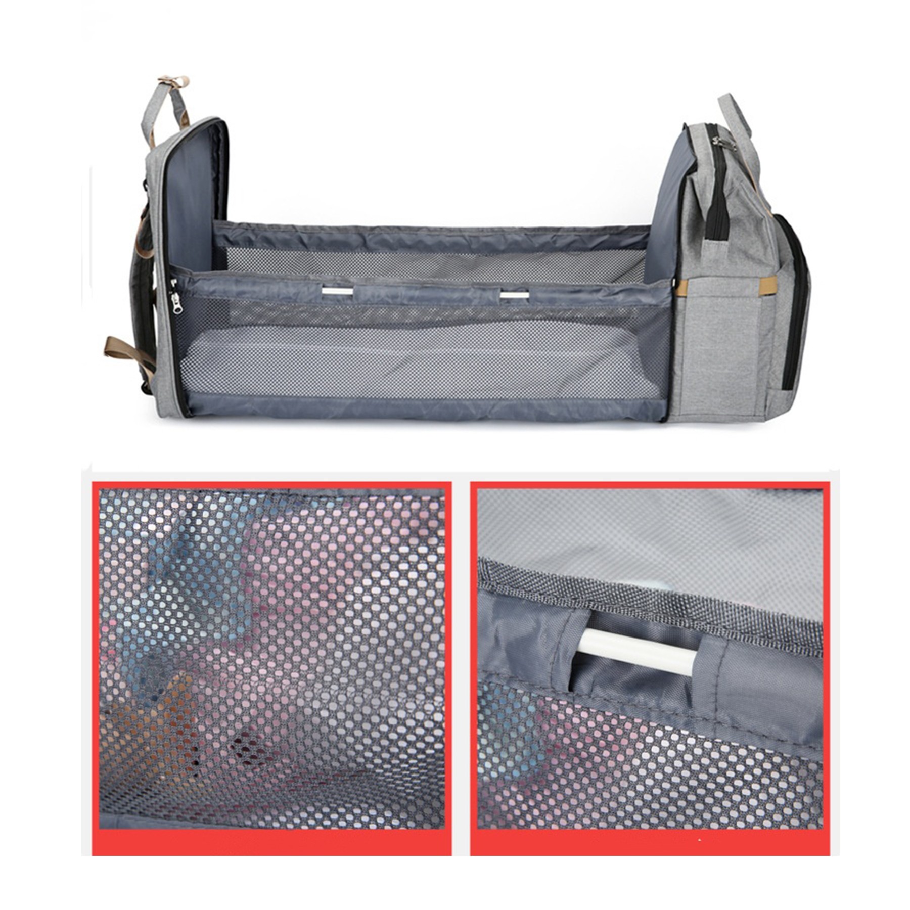 2025 Custom Baby Diaper Bag for Mother Stylish Large Capacity Nappy Bag