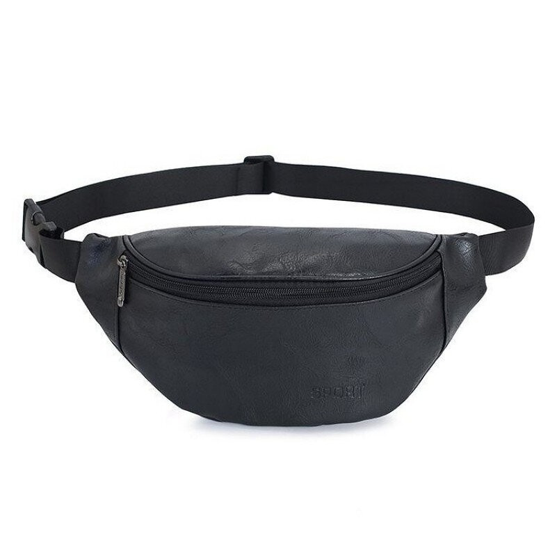 Custom Logo PU Leather Fashion Belt Fanny Pack Waist Bag Logo