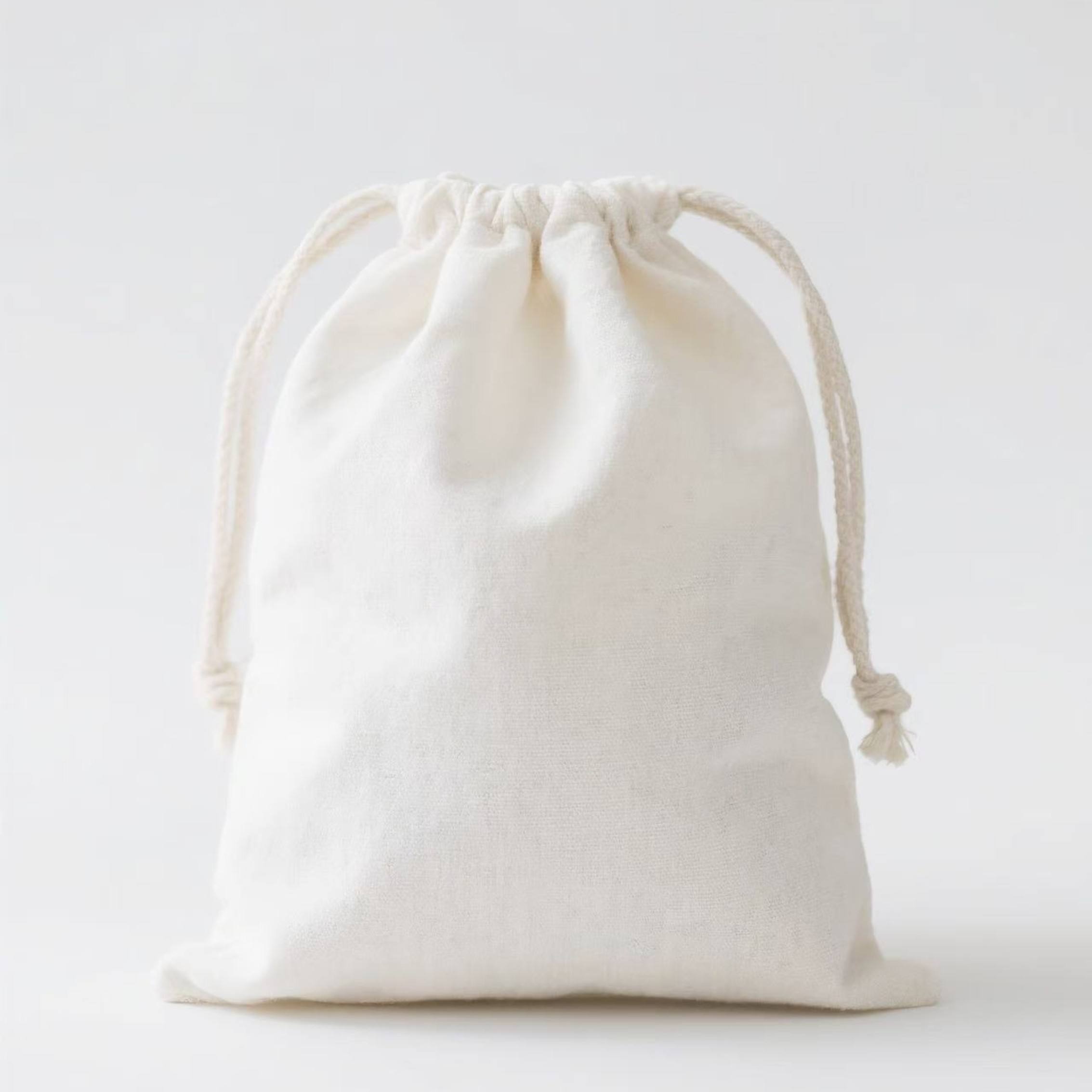 Custom Premium Gift Packaging Soft Brushed Cotton Drawstring Handbag Shoe Dust Bag