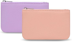 Leather Zipper Coin Purse Portable PU Leather Coin Purse Mini Coin Pocket Pouch Holder Coin Pouch with Zipper for Men Women Headset Credit Card ID Key