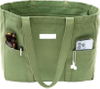 Medium Tote Canvas Shoulder Shopping Bag Multi Purpose Handbag with Front Pockets Laptop Compartment Heavy Duty