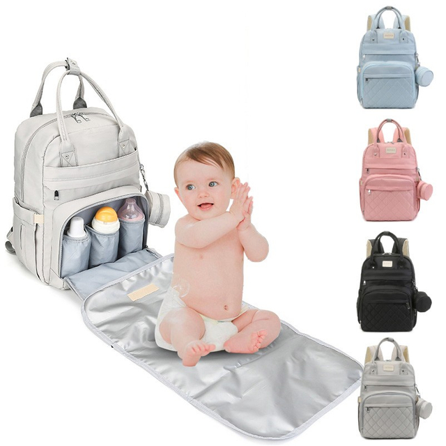 2025 Custom Baby Diaper Bag for Mother Stylish Large Capacity Nappy Bag