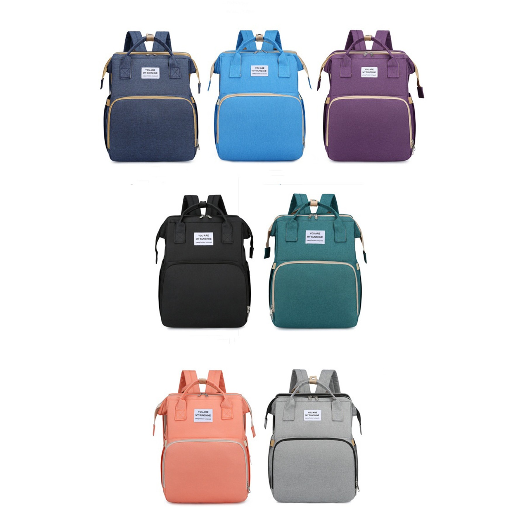 2025 Custom Baby Diaper Bag for Mother Stylish Large Capacity Nappy Bag