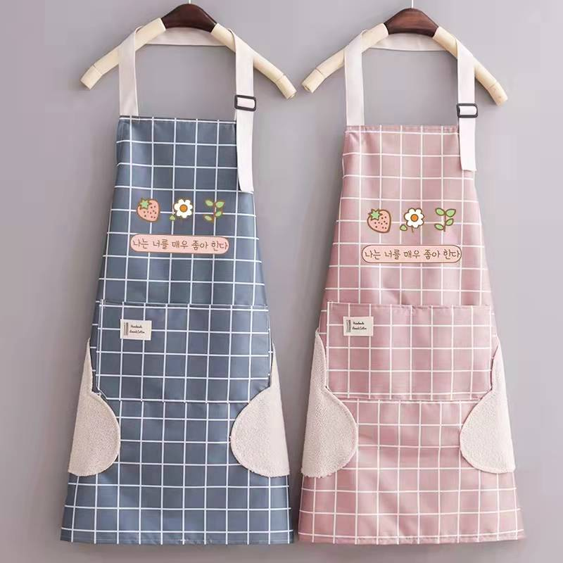 Adjustable Cotton Linen Kitchen Aprons Sleeved Apron for Women Chef Apron