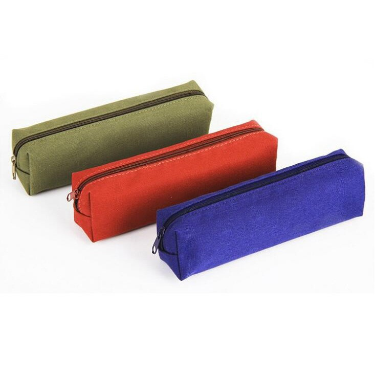 Durable Pen Pencil Cases Polyester Canvas Pouch Popular School Office Pencil Bag