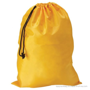 Custom Soft Large Capacity Hotel Laundry Holders Polyester Drawstring Laundry Bags