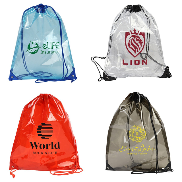 Premium Waterproof Stadium Approved TPU Cinch Gym Backpack Big Pvc Drawstring Bag