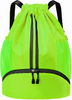 Water-Resistant Drawstring Backpack Gym Bag with Shoes Compartment