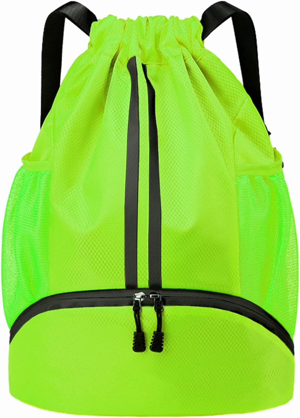 Water-Resistant Drawstring Backpack Gym Bag with Shoes Compartment