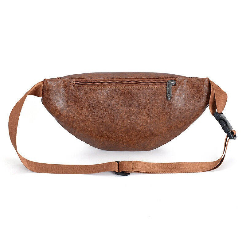 Custom Logo PU Leather Fashion Belt Fanny Pack Waist Bag Logo