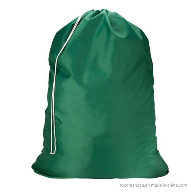 Custom Soft Large Capacity Hotel Laundry Holders Polyester Drawstring Laundry Bags