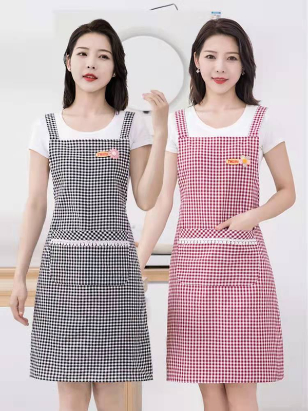 Adjustable Cotton Linen Kitchen Aprons Sleeved Apron for Women Chef Apron