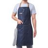 Adjustable Stylish Denim Bib Jean Aprons with 3 Pockets for Women Men