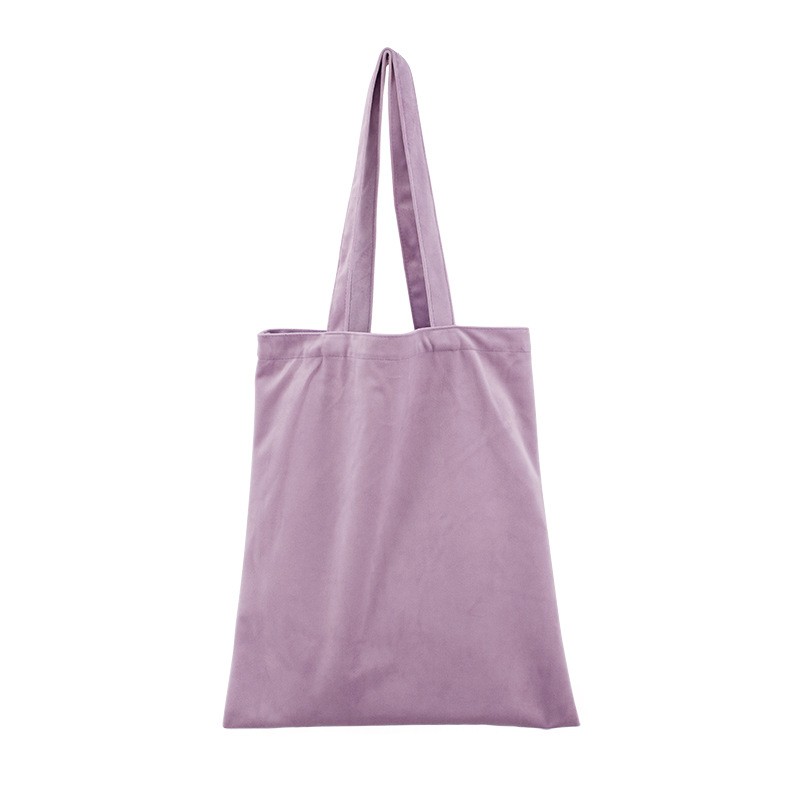 Wholesale Elegant Large Gift Bag Girls Reusable Plain Shopping Velvet Fabric Tote Handbag Bag