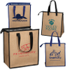 Waterproof Insulated Grocery Jute Burlap Shopping Thermal Cooler Tote Bag