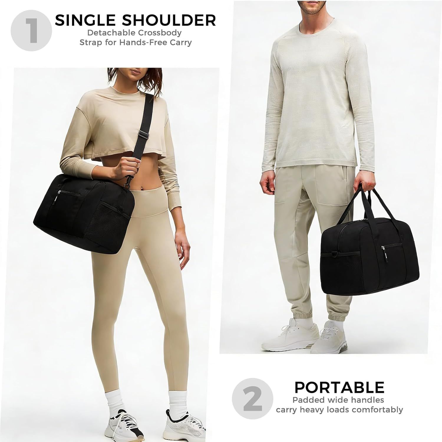 Outdoor Trendy Fashion Sports Custom Nylon Crossbody Shoulder Bag Small Mini Duffle Gym Travel Bags for Men Women