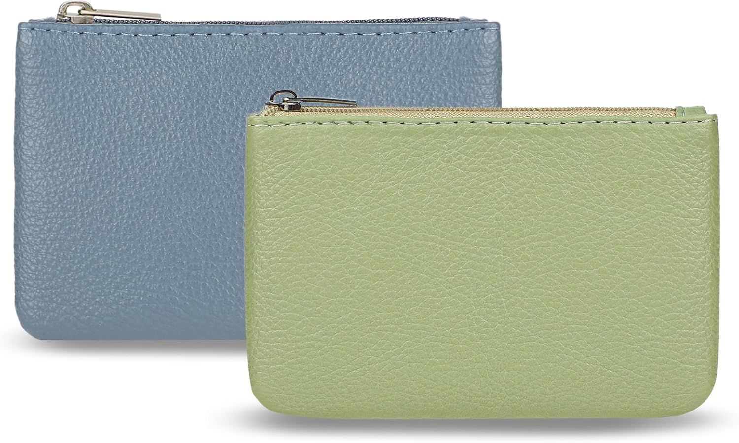 Leather Zipper Coin Purse Portable PU Leather Coin Purse Mini Coin Pocket Pouch Holder Coin Pouch with Zipper for Men Women Headset Credit Card ID Key