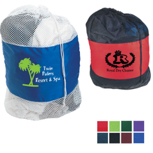 Large Size Polyester Durable Drawstring Mesh Laundry Bag