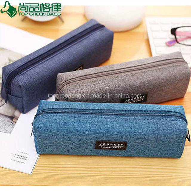 Durable Pen Pencil Cases Polyester Canvas Pouch Popular School Office Pencil Bag