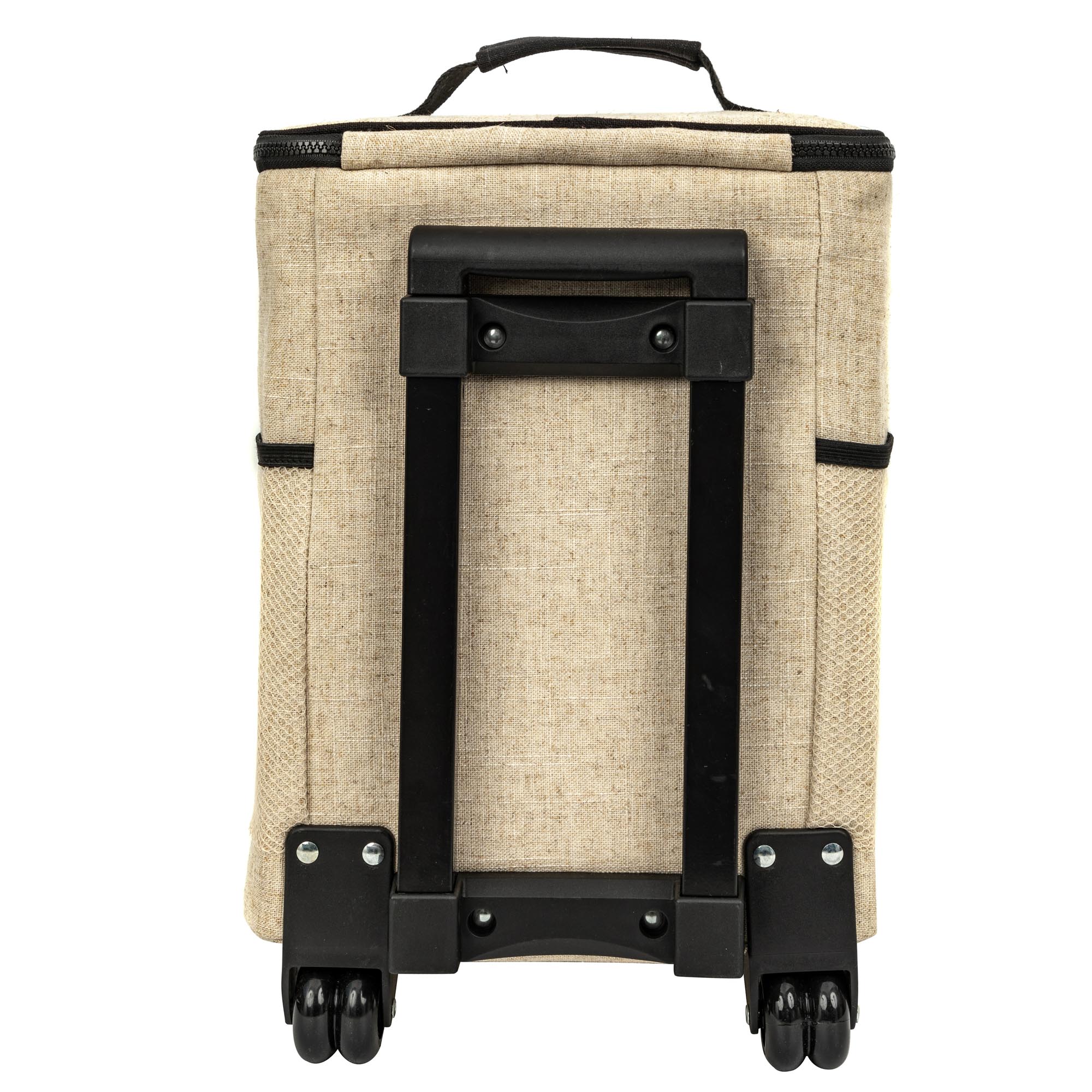 High Quality Large Capacity Canvas Lunch Cooler Trolley Bag with Wheels for Picnic