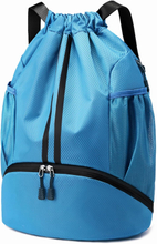 Water-Resistant Drawstring Backpack Gym Bag with Shoes Compartment