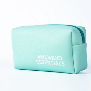 OEM Neoprene Make Up Pouch Cosmetic Pouch Case Make Up Bag with Zipper Custom Waterproof Travel Toiletry Bag