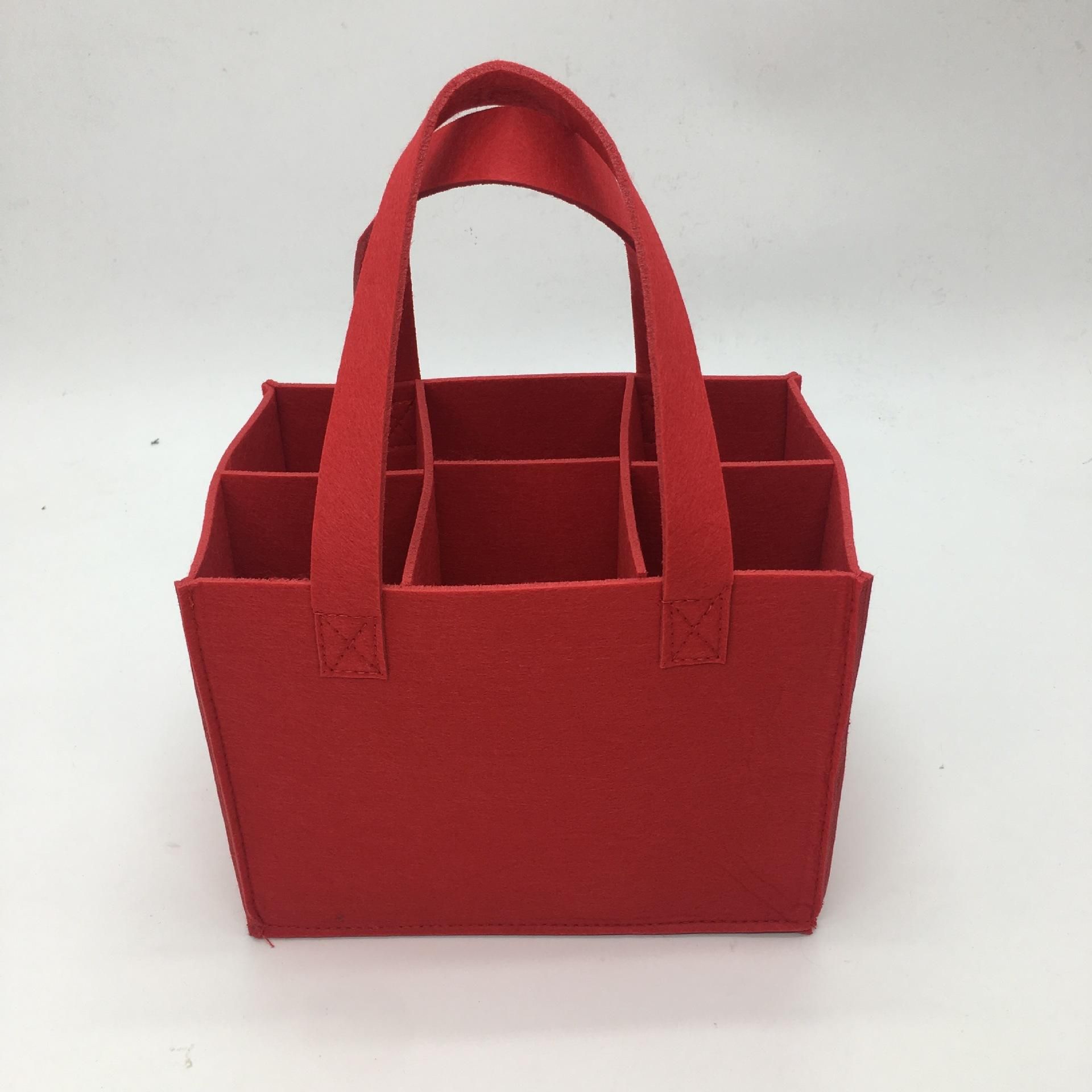 Reusable Eco Felt Wine Bottle Gift Packaging Carrier Tote Bag