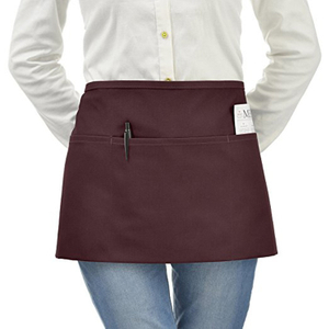 Stylist Waiter Chef Waist Cotton Apron with Pockets Short Half Contractor Waist Apron