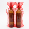 Custom Large Weddings Party Favor Present Gift Drawstring Wine Bottle Organza Bag