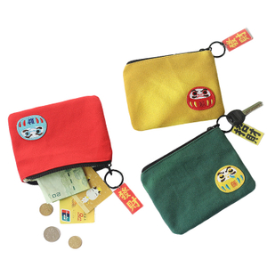 Custom Fresh Embroidered Kids Student Daily Use Mini Cute Canvas Cotton Fabric Coin Bag for Kids