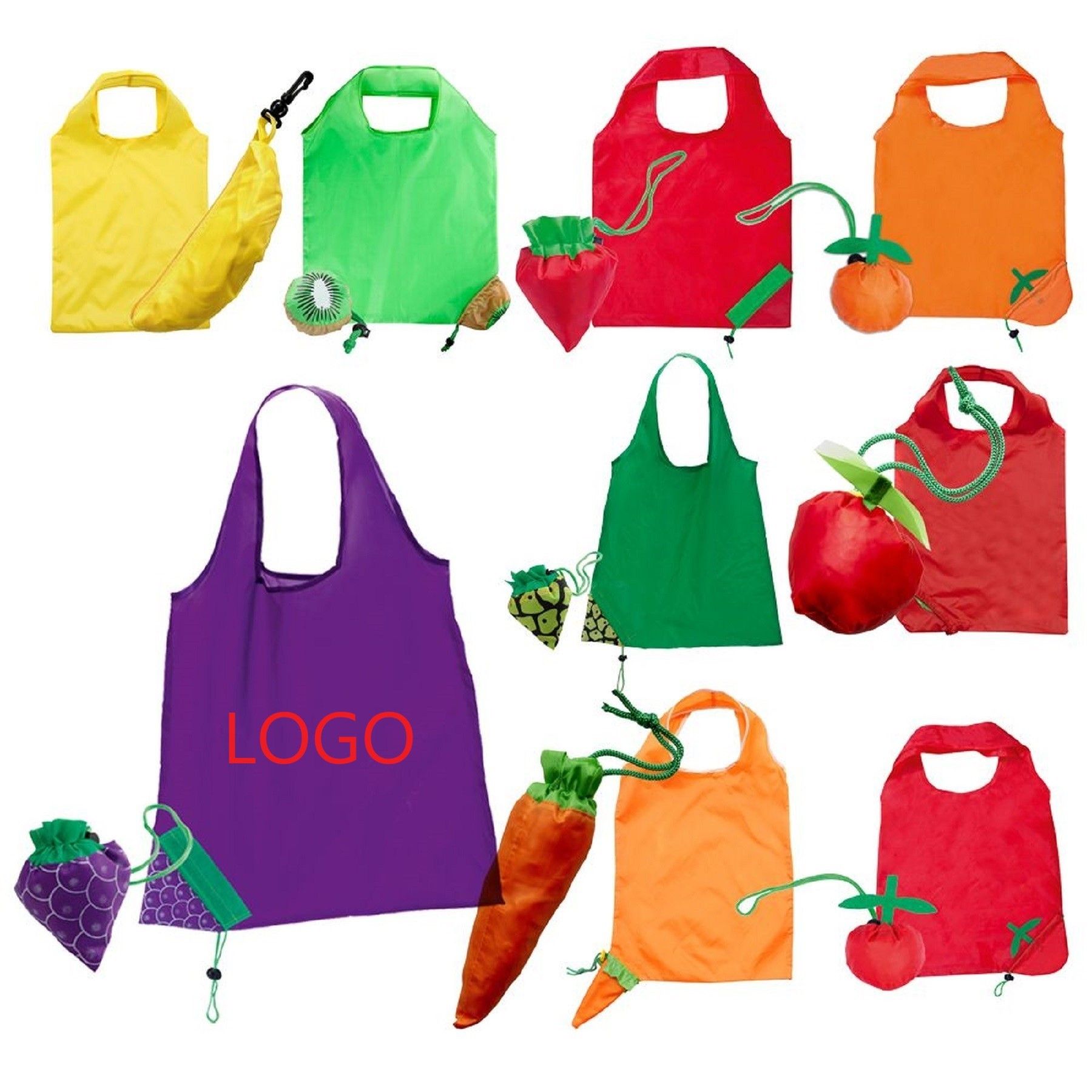 2023 Customized Promotional Folding Fruit Shape Foldable Shopping Bag