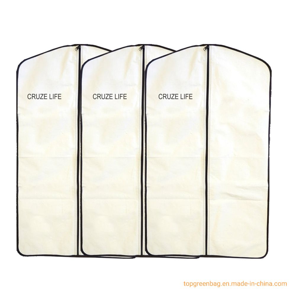 Custom Print Logo Long Suit Dust Cover Clothing Hanging Cotton Garment Bags