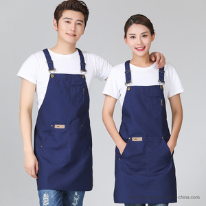Custom Polyester Cotton Canvas Apron with Adjustable Buckle and Big Pockets
