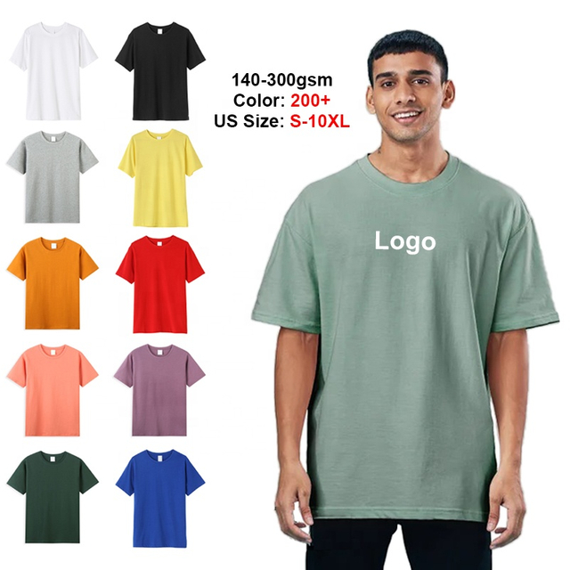 Plus Size Mens Drop Shoulder 100% Thick Custom Heavyweight T-Shirt OEM Boxy Blank Heavy Weight Cotton T Shirt Oversized Tshirt