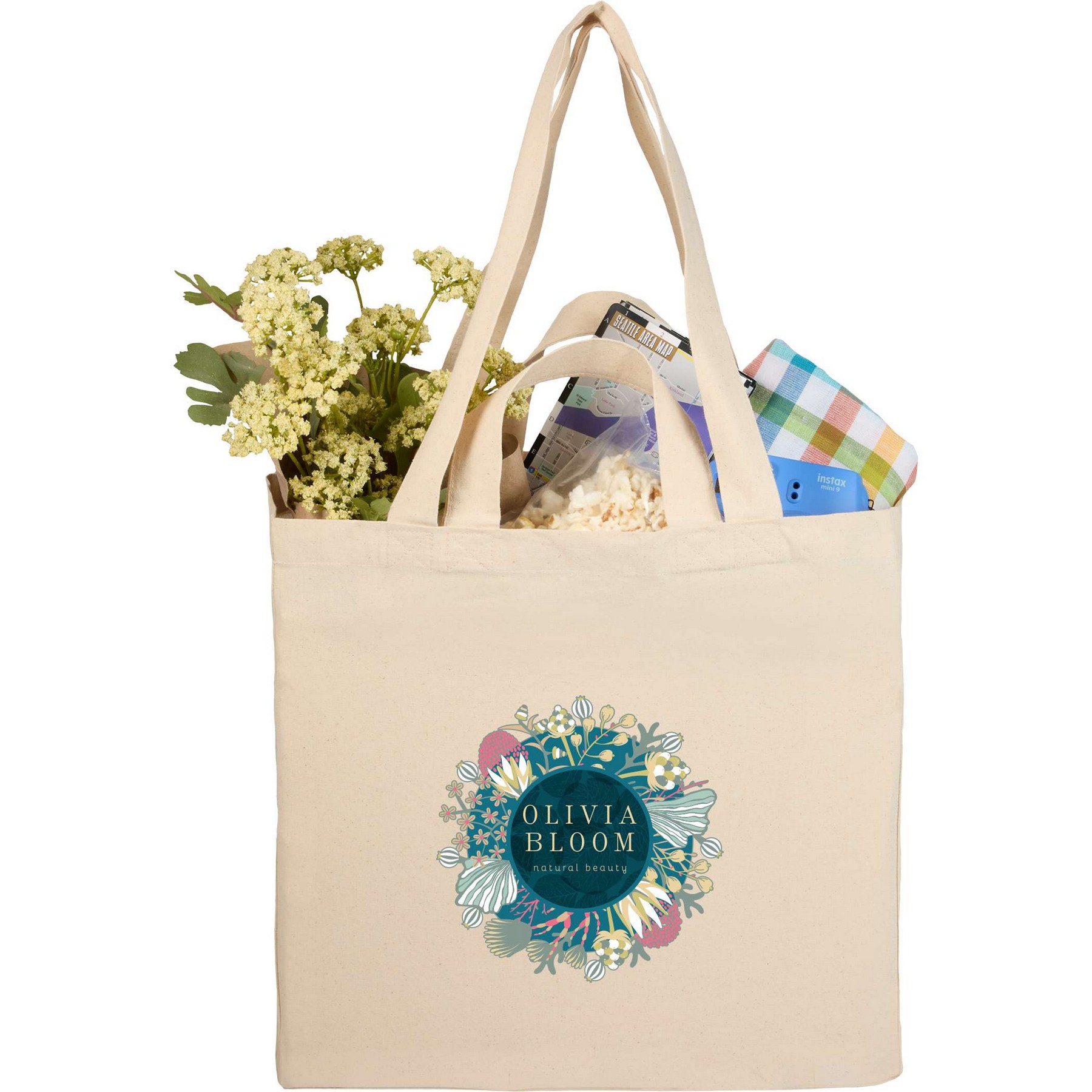 2025 Organic Canvas Tote Bags Bulk with Handles Certified Organic Cotton Totes Reusable Blank Cloth Fabric Shopping Bag