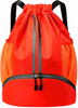 Water-Resistant Drawstring Backpack Gym Bag with Shoes Compartment