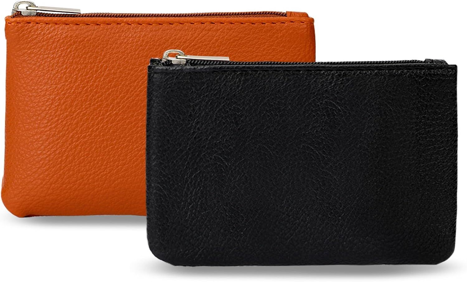 Leather Zipper Coin Purse Portable PU Leather Coin Purse Mini Coin Pocket Pouch Holder Coin Pouch with Zipper for Men Women Headset Credit Card ID Key