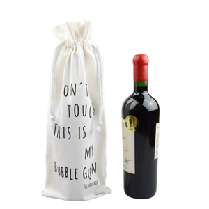 Manufacturer Heavyweight Cotton Shopping Tote Bag Double Bottles Drawstring Cotton Wine Bag
