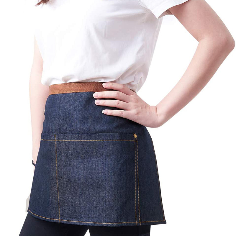 Adjustable Stylish Denim Bib Jean Aprons with 3 Pockets for Women Men