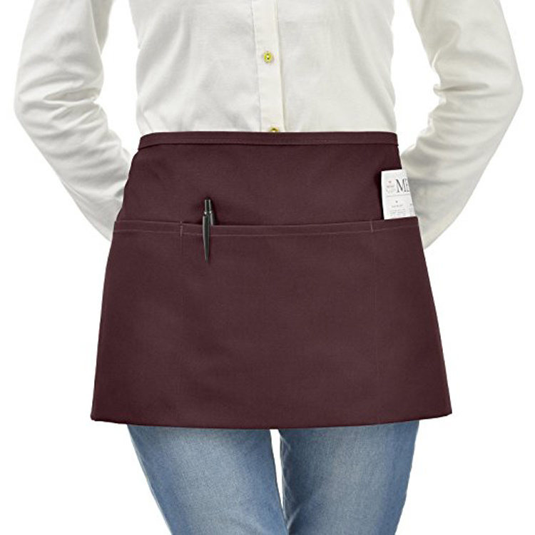 Stylist-Waiter-Chef-Waist-Cotton-Apron-with-Pockets-Short-Half-Contractor-Waist-Apron